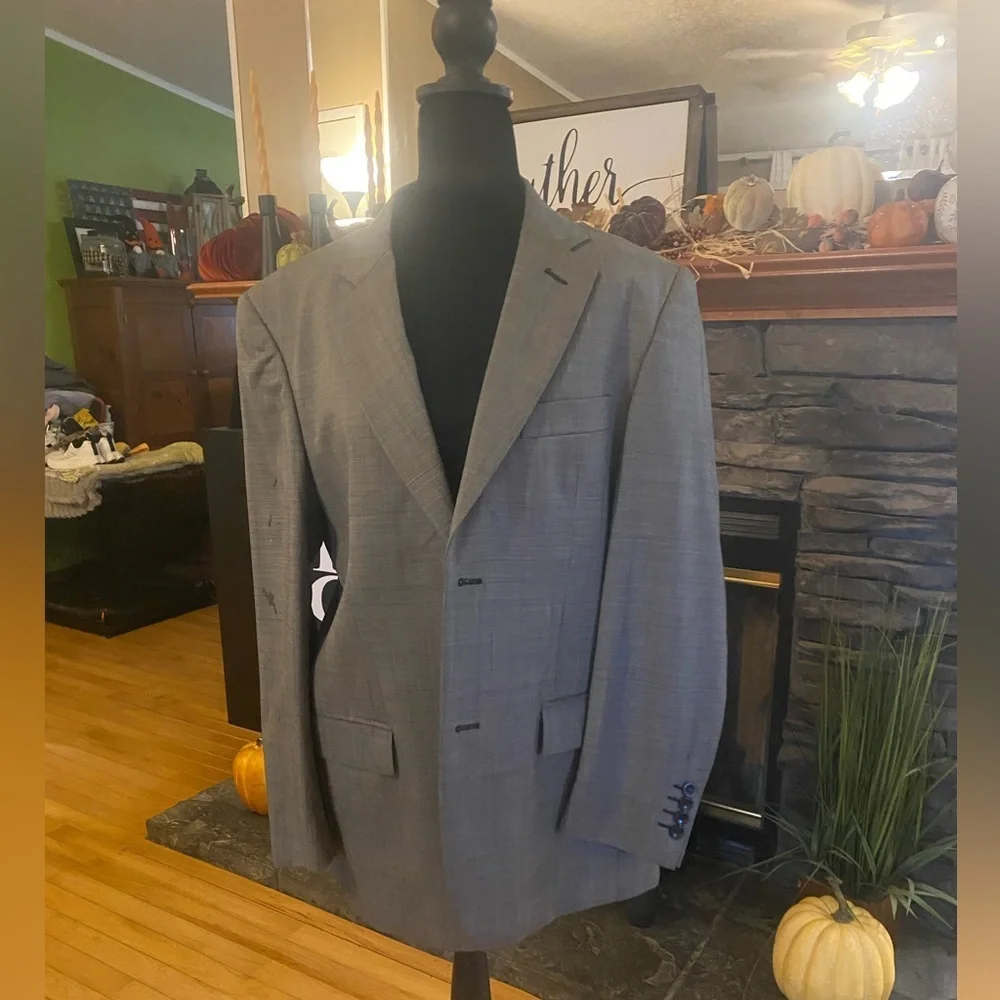 Men’s Oscar de la Renta Charcoal Blazer Made in Italy (100% Wool) 38S Old Money